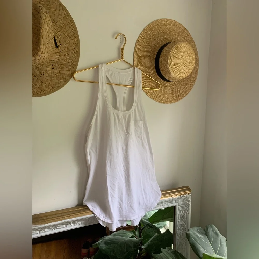 Lululemon white long tank top - Picture 3 of 5